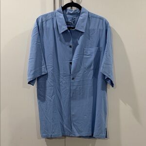Tommy Bahama 100% silk light blue button down shirt